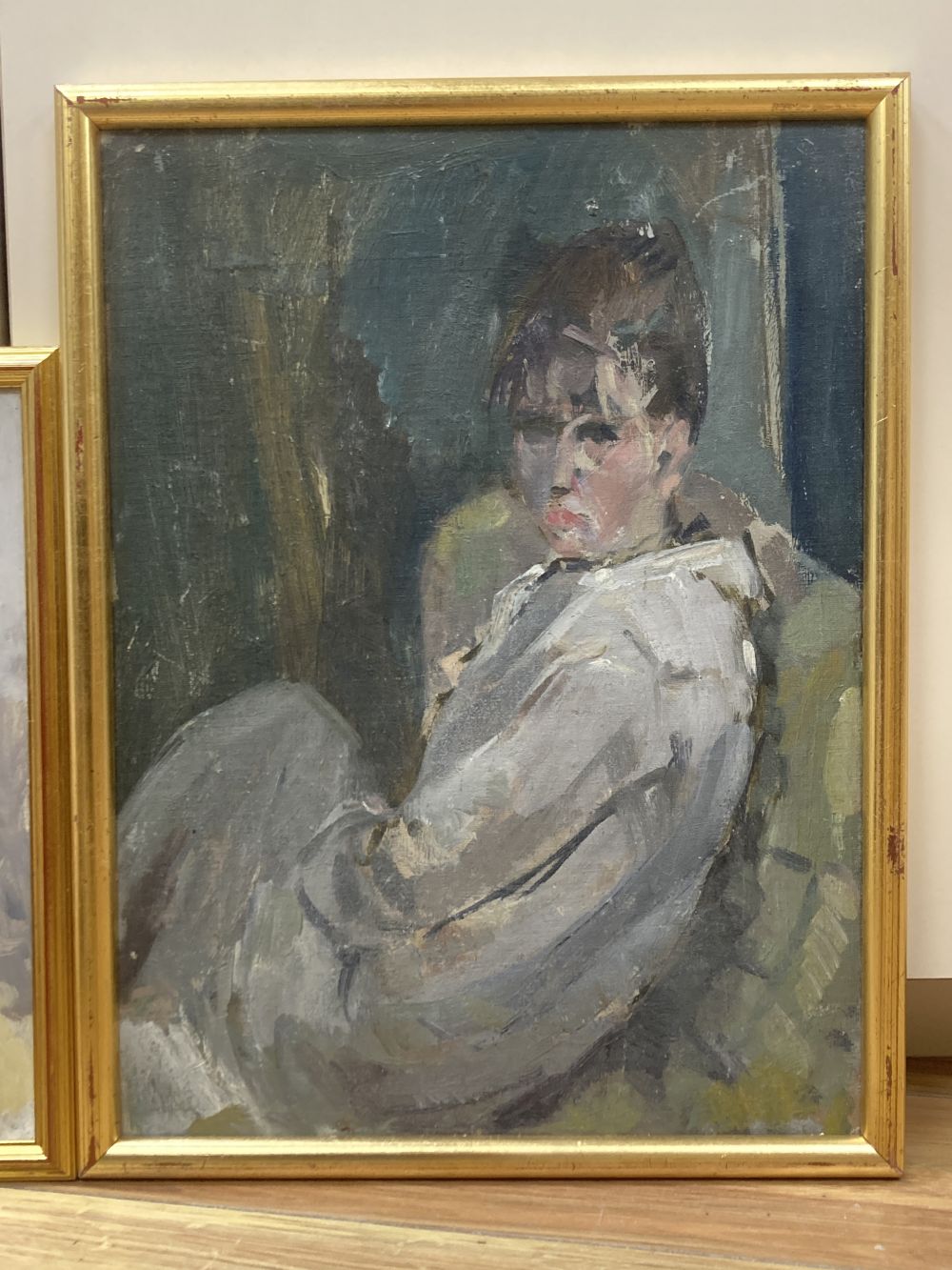 Frank Dobson (1888-1963), two oils on board, Study of a seated woman and Head study, 40 x 29cm and 30 x 24cm